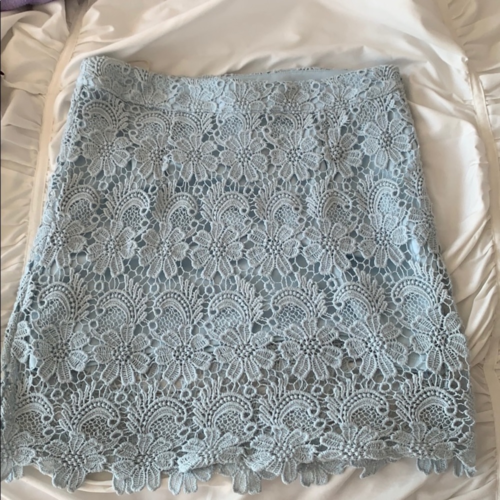 baby blue lace forever 21 skirt